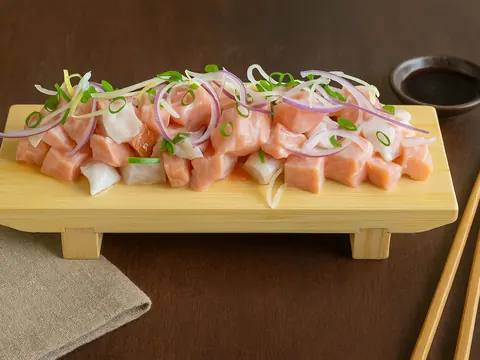 Cevichi com Salmão e Peixe Branco (100gr)