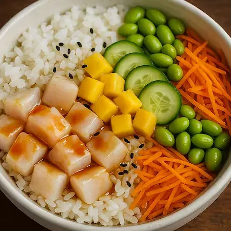 Poke Monte o seu (Proteína Peixe Branco - Prego ou Tilapia 80g)