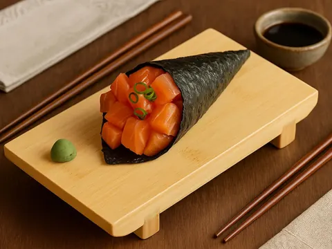 Temaki de Salmão e Cebolinha (150g)