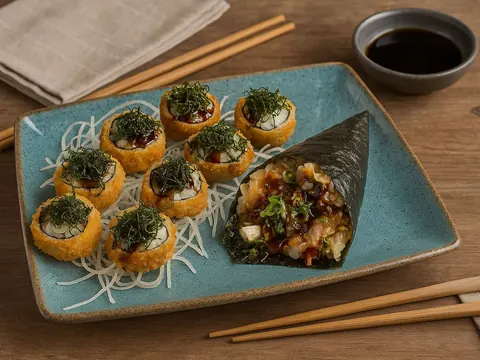 Temaki Skin (150gr) + Hot Couve Crispy (8 Peças)