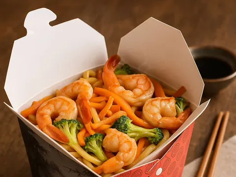 Yakissoba Camarão 900g + Coca-Cola lata 350ml